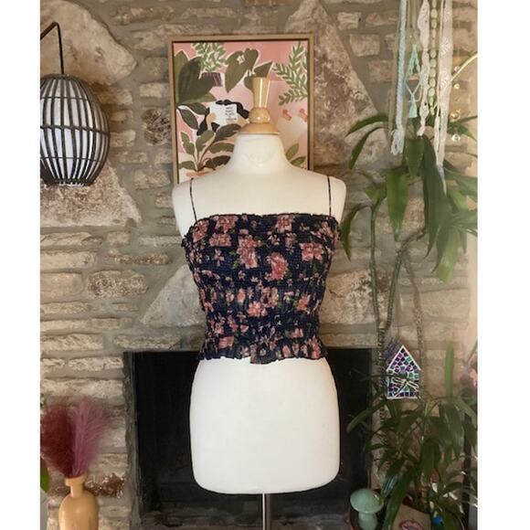 🌸 NWT - Smocked Floral Tube Top - Free People 🌸 Size S - Picture 2 of 7